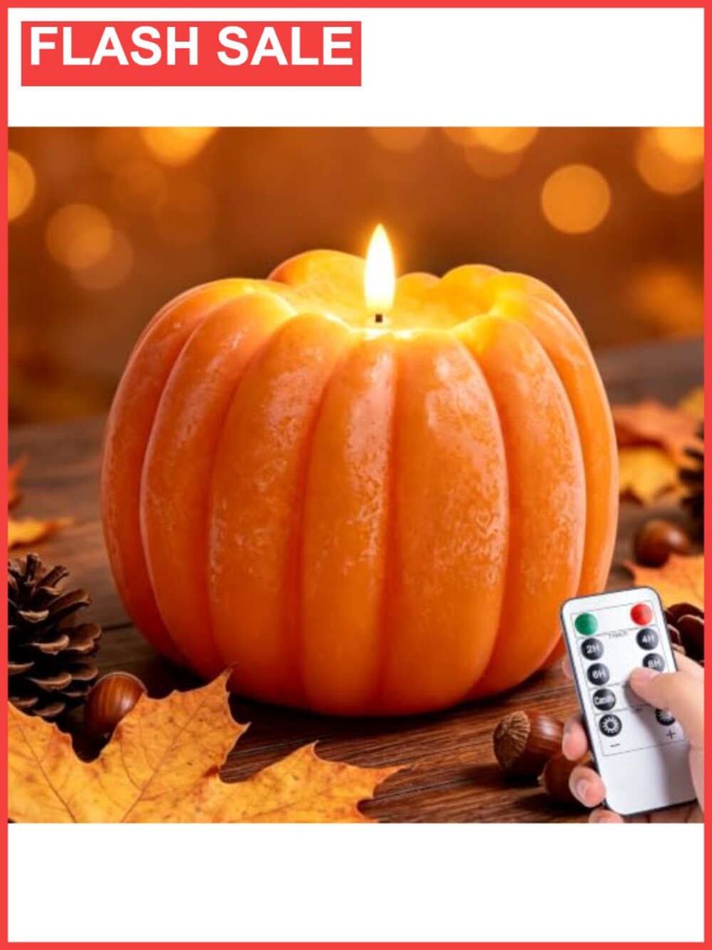 Flameless LED Pumpkin Candle with Remote, Wax, Fall Home Decor